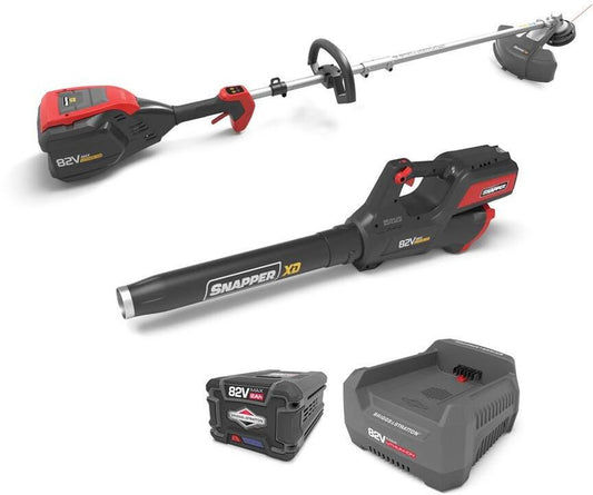 Snapper XD 82V MAX Cordless Electric Clean Up Bundle with String Trimmer, Leaf Blower, 2.0 Battery and Rapid Charger