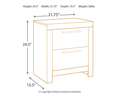 Derekson Two Drawer Night Stand