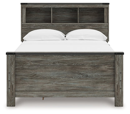 Frandern  Bookcase Panel Bed With Storage