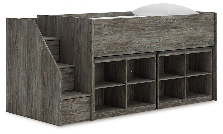 Frandern  Loft Bed With Bookcase Storage