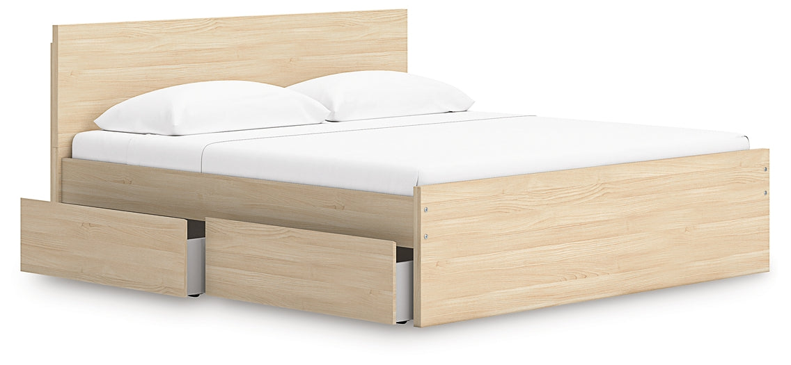 Onita  Panel Platform Bed With 1 Side Storage