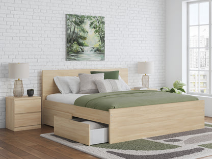 Onita  Panel Platform Bed With 1 Side Storage