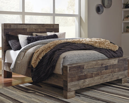 Derekson  Panel Bed With Mirrored Dresser