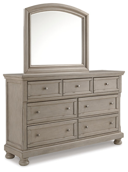 Lettner  Panel Bed With Mirrored Dresser