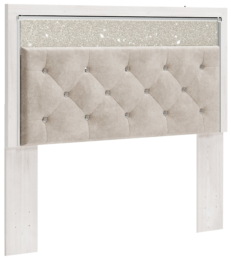 Altyra  Panel Headboard Bed With Mirrored Dresser, Chest And Nightstand