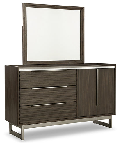 Arkenton  Panel Bed With Mirrored Dresser, Chest And Nightstand