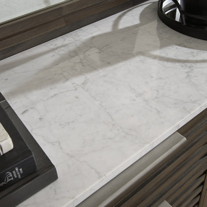 Arkenton  Panel Bed With Mirrored Dresser, Chest And Nightstand