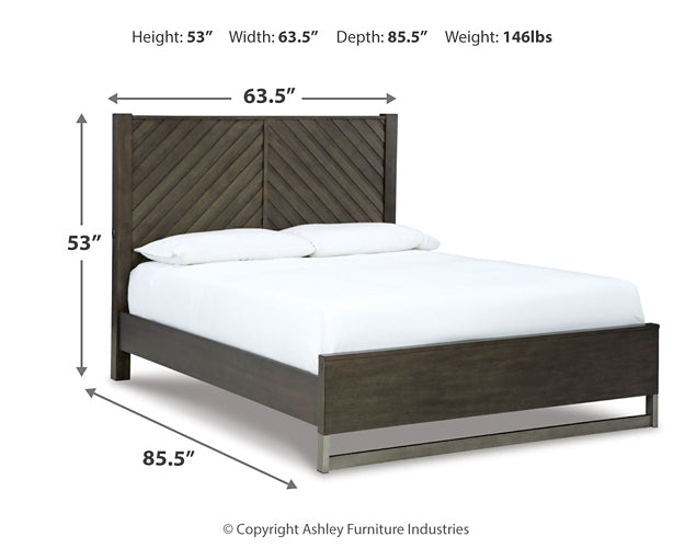 Arkenton  Panel Bed With Mirrored Dresser