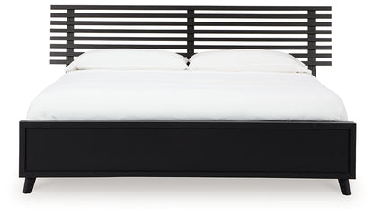 Danziar  Panel Bed With Mirrored Dresser, Chest And Nightstand