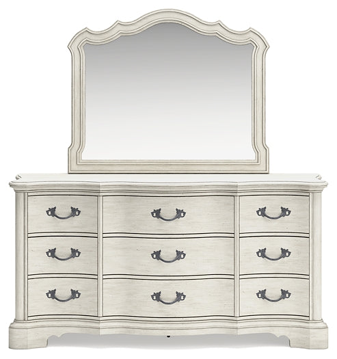 Arlendyne California  Upholstered Bed With Mirrored Dresser
