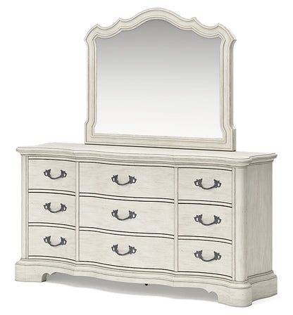 Arlendyne California  Upholstered Bed With Mirrored Dresser