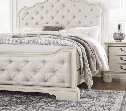 Arlendyne California  Upholstered Bed With Mirrored Dresser