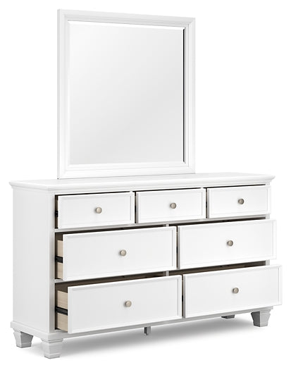 Fortman California  Panel Bed With Mirrored Dresser, Chest And Nightstand