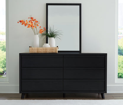 Danziar  Panel Headboard With Mirrored Dresser, Chest And Nightstand