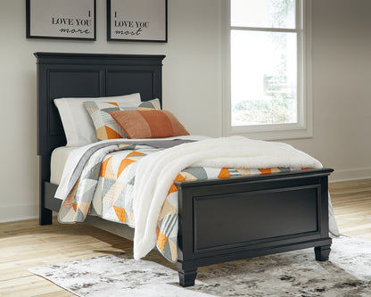 Lanolee  Panel Bed With Mirrored Dresser And Nightstand