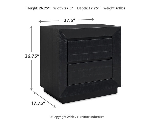 Londer California  Panel Bed With Mirrored Dresser And Nightstand