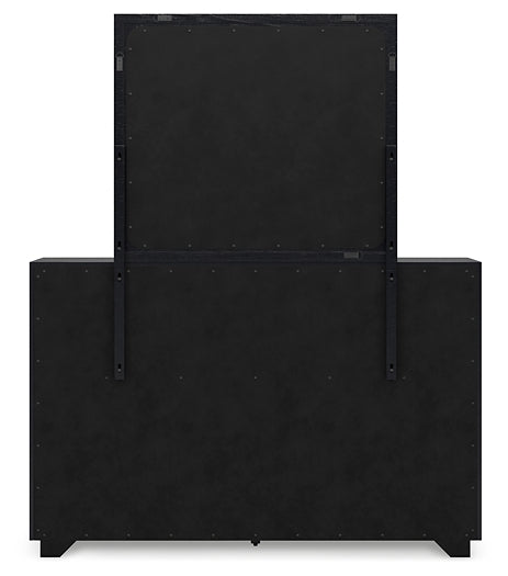 Londer California  Panel Bed With Mirrored Dresser