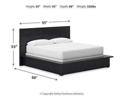 Londer California  Panel Bed With Mirrored Dresser