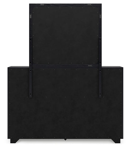 Londer  Panel Bed With Mirrored Dresser And Nightstand