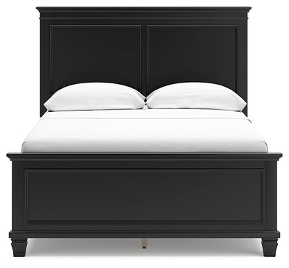 Lanolee  Panel Bed With Mirrored Dresser, Chest And Nightstand