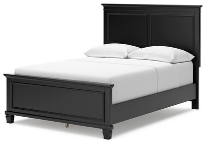 Lanolee  Panel Bed With Mirrored Dresser, Chest And Nightstand