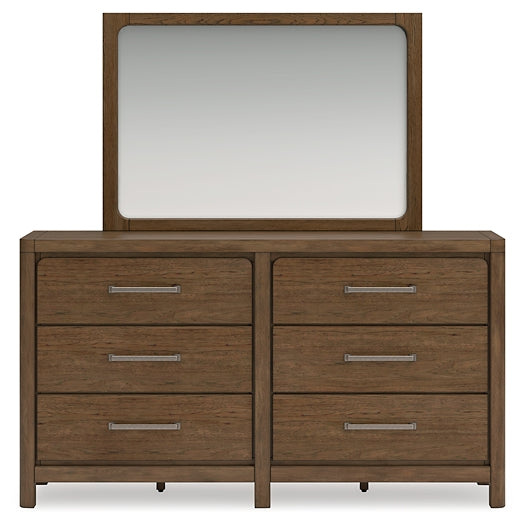 Cabalynn  Panel Bed With Storage With Mirrored Dresser