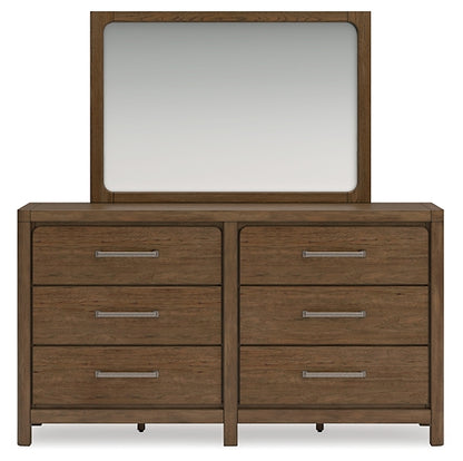 Cabalynn  Panel Bed With Storage With Mirrored Dresser