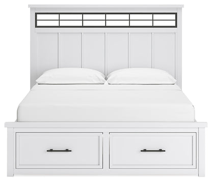 Ashbryn California  Panel Storage Bed With Mirrored Dresser, Chest And Nightstand