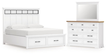 Ashbryn California  Panel Storage Bed With Mirrored Dresser