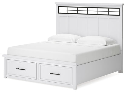 Ashbryn  Panel Storage Bed With Mirrored Dresser And Nightstand