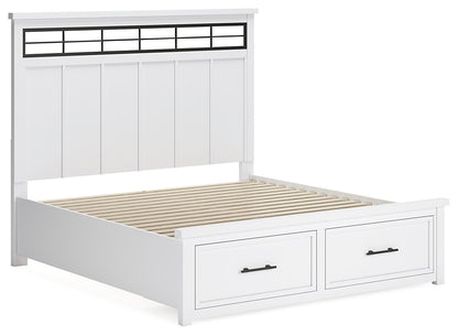 Ashbryn  Panel Storage Bed With Mirrored Dresser And Nightstand