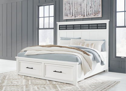 Ashbryn  Panel Storage Bed With Mirrored Dresser And Nightstand