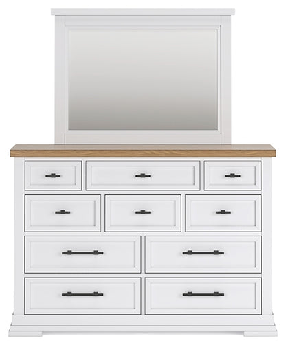 Ashbryn California  Panel Storage Bed With Mirrored Dresser And Nightstand