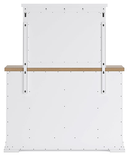 Ashbryn California  Panel Storage Bed With Mirrored Dresser And Nightstand