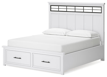 Ashbryn California  Panel Storage Bed With Mirrored Dresser And Nightstand