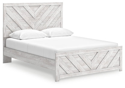 Cayboni  Panel Bed With Mirrored Dresser, Chest And Nightstand