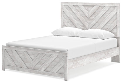 Cayboni  Panel Bed With Mirrored Dresser, Chest And Nightstand