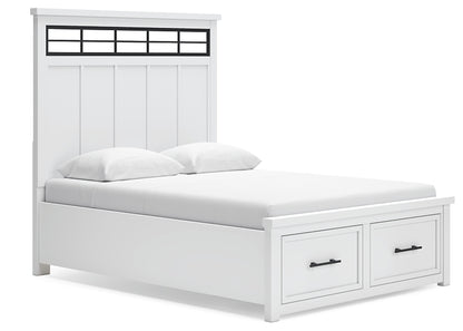 Ashbryn  Panel Storage Bed With Mirrored Dresser And Nightstand