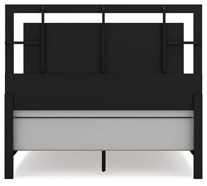 Covetown  Panel Bed With Mirrored Dresser And Nightstand