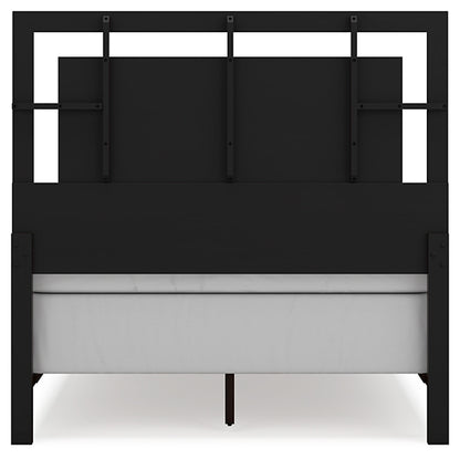 Covetown  Panel Bed With Mirrored Dresser And Nightstand