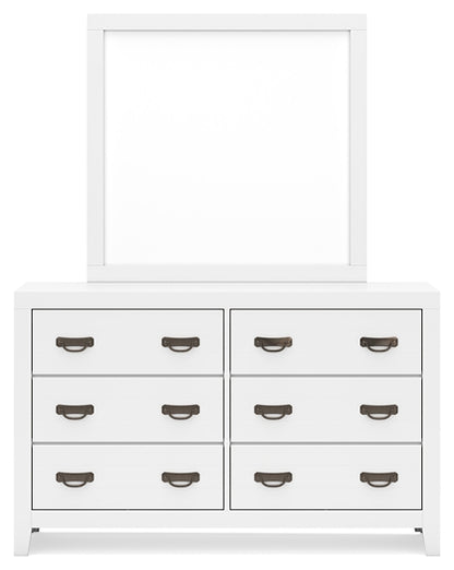 Binterglen California  Panel Bed With Mirrored Dresser And Nightstand