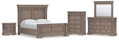 Blairhurst California  Panel Bed With Mirrored Dresser, Chest And Nightstand
