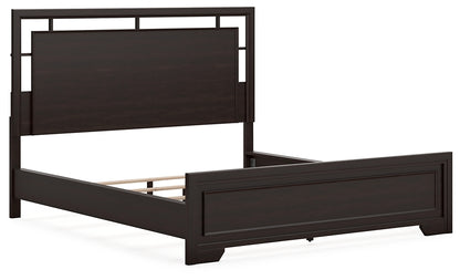 Covetown California  Panel Bed With Mirrored Dresser, Chest And Nightstand