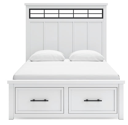 Ashbryn  Panel Storage Bed With Mirrored Dresser, Chest And Nightstand