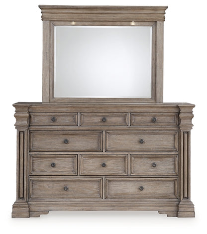 Blairhurst  Panel Bed With Mirrored Dresser, Chest And Nightstand