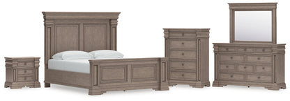 Blairhurst  Panel Bed With Mirrored Dresser, Chest And Nightstand