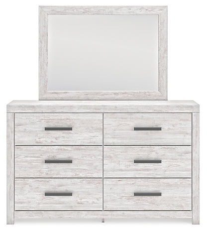 Cayboni  Panel Bed With Mirrored Dresser