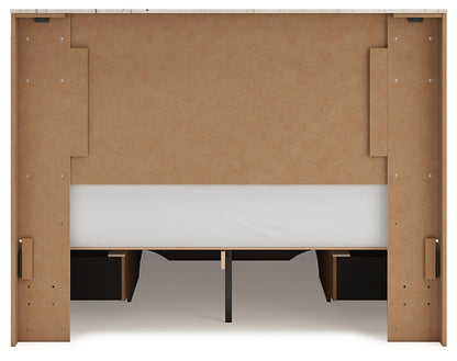 Lawroy  Panel Storage Bed With Mirrored Dresser