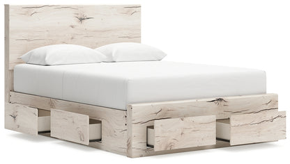 Lawroy  Panel Storage Bed With Mirrored Dresser, Chest And Nightstand