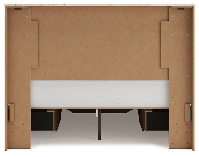 Lawroy  Panel Storage Bed With Mirrored Dresser, Chest And Nightstand